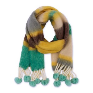 Design Imports Zoey Stripe Scarf - Green - 1 of 4