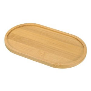 Unique Bargains Oval Bamboo Wood Saucer Plant Tray Saucer - 1 of 4