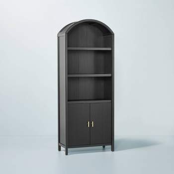 Grooved Wood Arch Bookcase Cabinet - Hearth & Hand™ with Magnolia