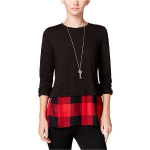 maison Jules Womens Layered Look Embellished T-Shirt - 1 of 2