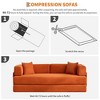 78.8" Convertible Chaise Lounge Sofa Bed, Oversized Folding Chair with Pillow, Upholstered in Soft Breathable Micro-Stripe - 4 of 4