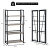 Costway 4-Tier Folding Bookshelf No-Assembly Industrial Bookcase Display Shelves - image 2 of 4