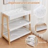 Baby Changing Table, Diaper Changing Table with Changing Pad, Portable Baby Diaper Changing Station with 2 Tier Storage Shelves , White - 3 of 4