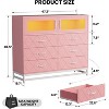 Jojoka 6 Drawers Dresser with 2-Door Storage Cabinet,TV Stand with LED Lights & Charging Station for Bedroom - 2 of 4