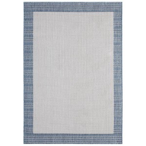 5'2" x 7'2" New York Patio Country Landry Indoor/Outdoor Rug Gray/Blue - Nicole Miller: UV & Weather-Resistant - 1 of 4