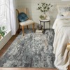 2 x 6 ft Polyester Velvet Towel Blue Rectangular Hallway Bathroom Entryway Kitchen Office Foldable Ink-splashed tree bark Printed Modern Washable Are - 3 of 4