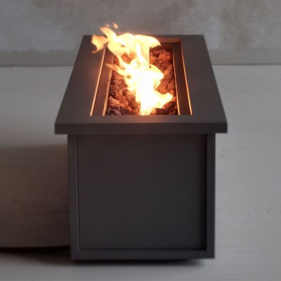 Mila 48" Weathered Slate Steel Propane Fire Pit Table