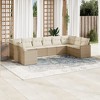 vidaXL Garden Sofa Set Beige, Cream white - 2 of 4