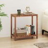 Tangkula 2PCS 2-Tier Side Table Teak Wood Stand Utility Storage Shelf Entryway Bench - 4 of 4