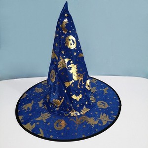 MyKids-USA Halloween Bronzed Witch Hats Masquerade Dress Up Decoration - 1 of 2