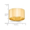 Black Bow Jewelry 12mm 14K White or Yellow Gold Lightweight Flat Standard Fit Band - 4 of 4
