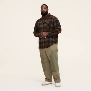 Adult Buffalo Check Long Sleeve Button-Down Flannel Shirt - Woolrich x Target Brown/Black - 1 of 4