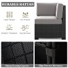 LayinSun 7 Pieces Outdoor Patio Furniture Set with 44" Fire Pit Table Rattan Sectional Sofa Conversation Sets - 3 of 4