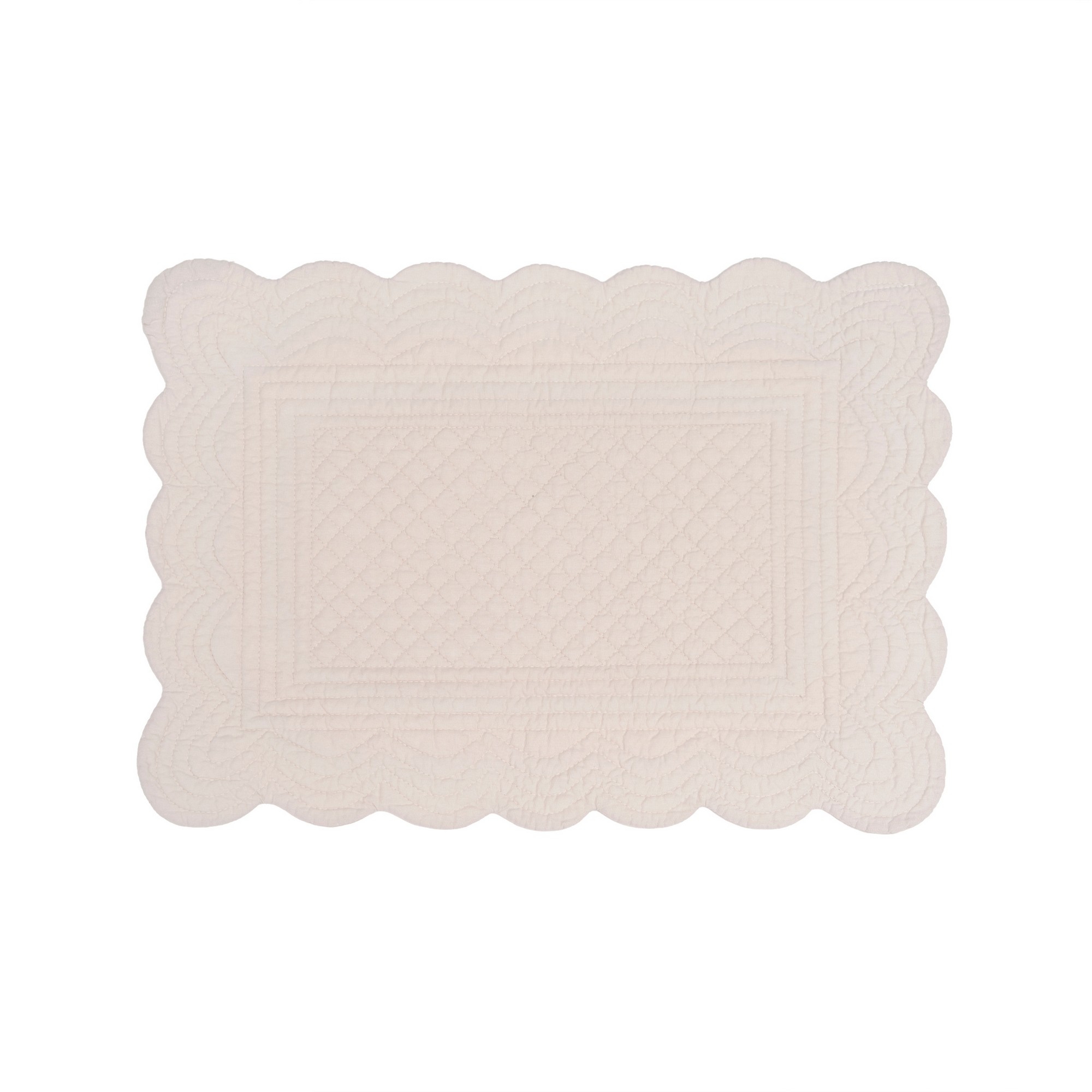 C&F Home Neutral Tan 100% Cotton Quilted Set of 6 Placemats 13" x 19"
