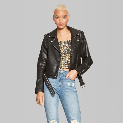 target womens faux leather jacket