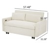 FONTOI Pull-out Sofa Bed, Convertible Sleeper, Loveseat Sofa with Two Throw Pillows and USB Ports for Living Room Home, Beige, 57.48"*32.28"*32.28" - 3 of 4