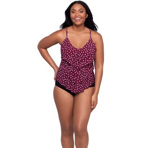 Trimshaper Women's Rachel 5 Tier Ruffle Tankini Swimsuit Top - 1 of 3