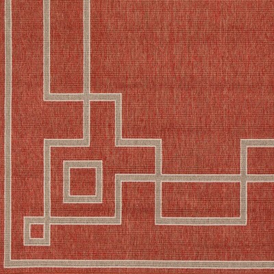 Natalie 5'3" Round Rust Wool Geometric Area Rug
