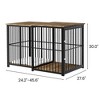 EROMMY Adjustable Dog Crate Furniture – Extendable Wooden Kennel (24.2" to 45.6") with Cushion, Heavy Duty End Table for Pets - 2 of 3