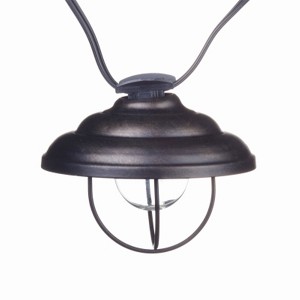 Globe Electric Porto String 10 Light Set with Incandescent Design and Metal Cage for Indoor Spaces, Kitchen, and Patio Use, Black - 1 of 4