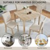 Aukfa 5-Piece Wood Dining Table Set for 4 - Modern Kitchen & Dining Room Table with 4 Beige Upholstered Chairs - 3 of 4