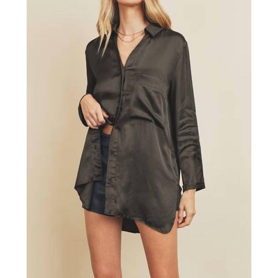 Women's Highly Favored Long Satin Shirt - DRESS FORUM