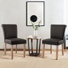 Subrtex Leather Anchor Studded Indoor Dining Chair Set of 2, Modern Mid-Century Home Chairs - 2 of 4