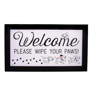 Silver Buffalo Disney 101 Dalmatians "Wipe Your Paws" Hanging Sign Gel Coat Framed Wall Art - 1 of 4