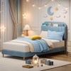 coucheta Bed Frame with Storage Headboard, Velvet Upholstered Platform Bedframe for Kids，Noise-Free, Easy Assembly - 3 of 4