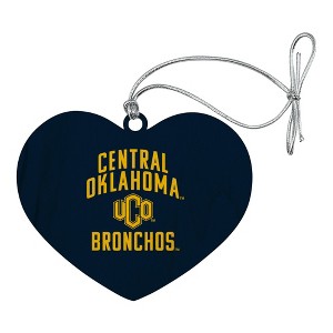 Central Oklahoma Bronchos Logo Heart Love Wood Christmas Tree Holiday Ornament - 1 of 3