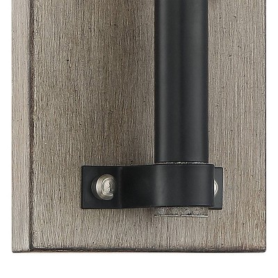 Rustic Aged Silverwood & Coal Dimmable Wall Sconce