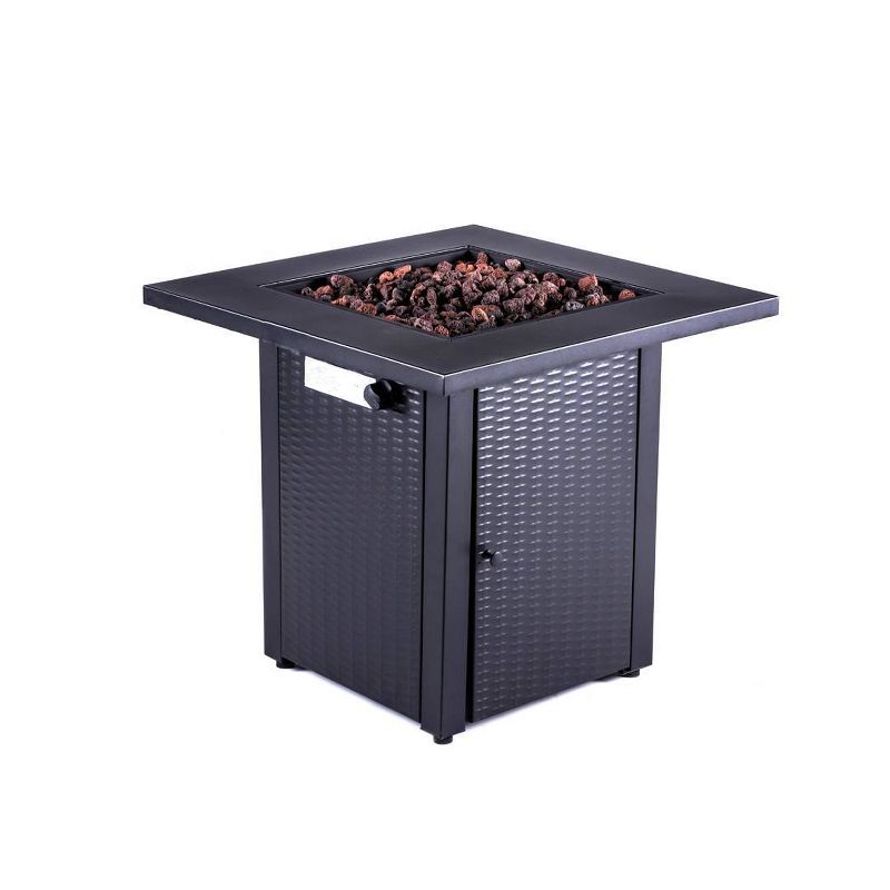 Garden Comfort 28&#34; Square Outdoor Fire Table Black, 1 of 15
