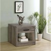 Coaster Felix Farmhouse Square Wood End Table with Drawer Gray Driftwood - image 2 of 4