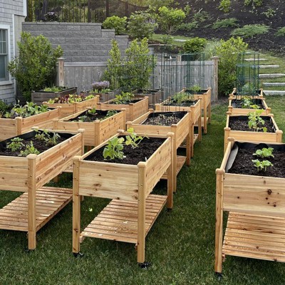 Best Choice Products Raised Garden Bed 48x24x32in Wood Mobile Elevated ...