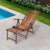 YIYIBYUS Bamboo Folding Lounge Chair, Folding Reclining Chair with Adjustable Backrest, Adjustable Backrest Folding Chair - 2 of 4