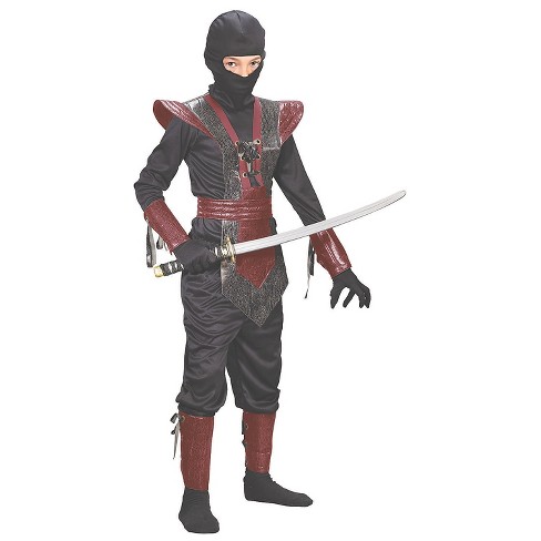 Fun World Boys' Leather Ninja Fighter Costume - Size 12-14 - Black : Target