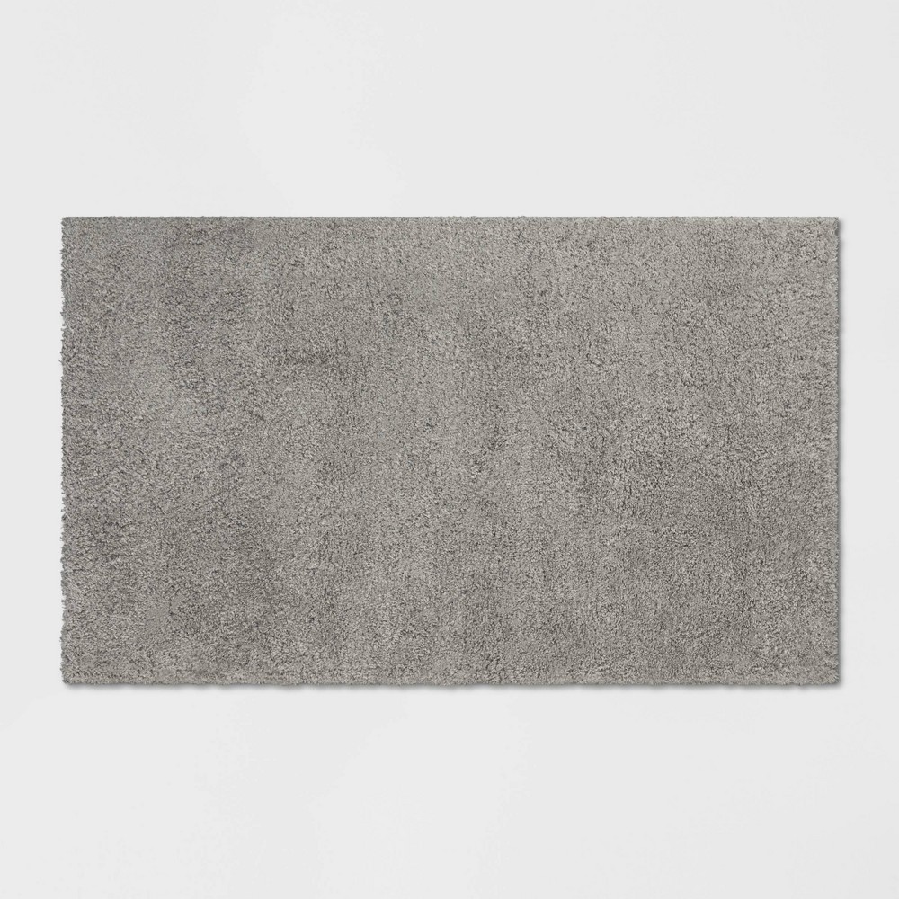 2'5inx4' Solid Eyelash Woven Shag Accent Rug Gray - Project 62™