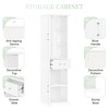 Whisen Tall Bathroom Storage Cabinet, Freestanding Storage Cabinet with Adjustable Shelf - White - 4 of 4