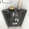 3-Tier Metal & Tempered Glass Corner Storage Cabinet with Removable Shelves, Freestanding Space-Saving Organizer for Bathroom - 3 of 4