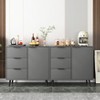 TIRAMISUBEST Storage Cabinet with 3 Drawers & Adjustable Shelf - Gray Mobile File Cabinet - 4 of 4