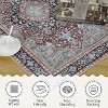 Acekool Washable Vintage Medallion Area Rug, Non-Slip Ultra Soft Low Pile Distressed Carpet for Living Room Bedroom, Easy Care - 4 of 4