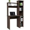 Vynxaria Smokey Oak Desk with Hutch - Five Shelves and Two Superior Shelves - 3 of 4