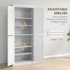 DOMETOUR 72.5" Freestanding Kitchen Pantry Cabinet Tall Storage Cabinet with 4 Doors and 2 Adjustable Shelves for Dining Room White - 4 of 4