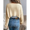BLUEMING Womens Cardigan Shrugs Long Sleeve Knit Pleated Cropped Bolero Shrug Open Front Casual Tops - 4 of 4
