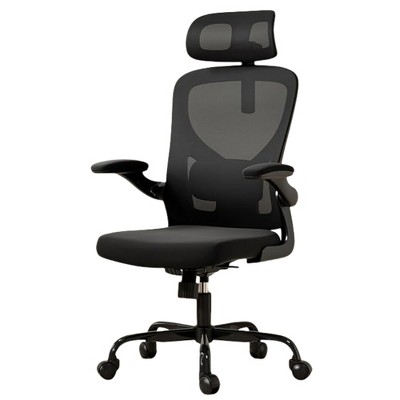 Infurnic Task and Office Chairs, Office Desk Chair with Adjustable Lumbar Support, Comfy Desk Chair for Home and Office, Black, 27.2"*25.6"*40"
