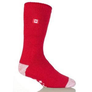 Men's Canada Flag Slipper Socks | Size Men's 7-12 - Canada Red - 1 of 1
