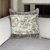 HomeRoots 20" Beige and Gray Damask Cotton Throw Pillow - 2 of 4