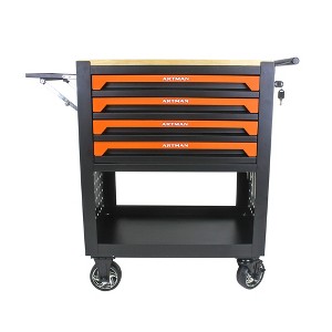 Maggift Tool Boxes, Portable Rolling Tool Chest with 4 small and a large drawers, Wheels, Metal Closure for, Garage, Orange, 26.9"*17.9"*28.5" - 1 of 4