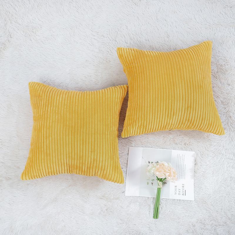 PiccoCasa Soft Corduroy Striped Cushion Decorative Throw Pillowcase 2 Pcs, 5 of 7