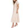 August Sky Women's V-Neck Mock Waist Ties Tiered Midi Dress - 3 of 4